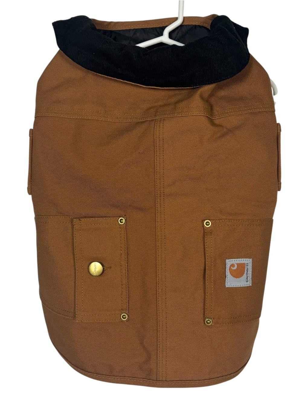 Carhartt Chore Coat Dog Vest Brown Canvas Quilted Lining Pet Jacket PX0340 Sz M